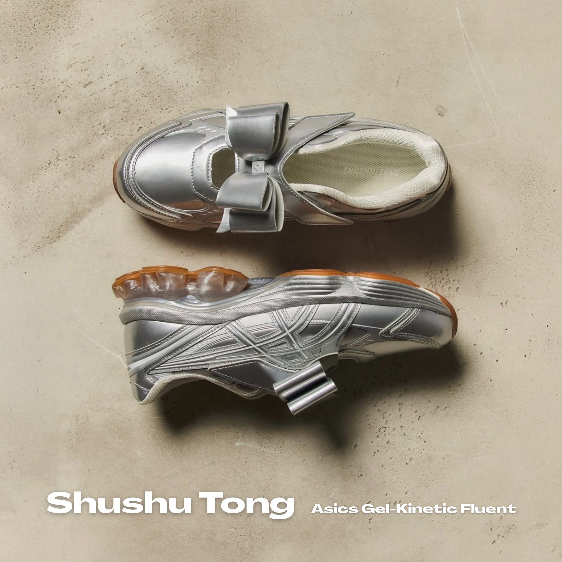 NICEDAY 代購 Shushu Tong x Asics Gel-Kinetic Fluent 聯名 銀灰 銀 銀色 蝴蝶結 女款 1203A915-020