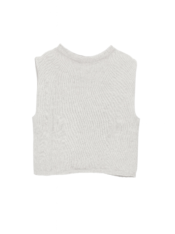 LIVIANA CONTI 寬肩羊絨背心(淺灰)