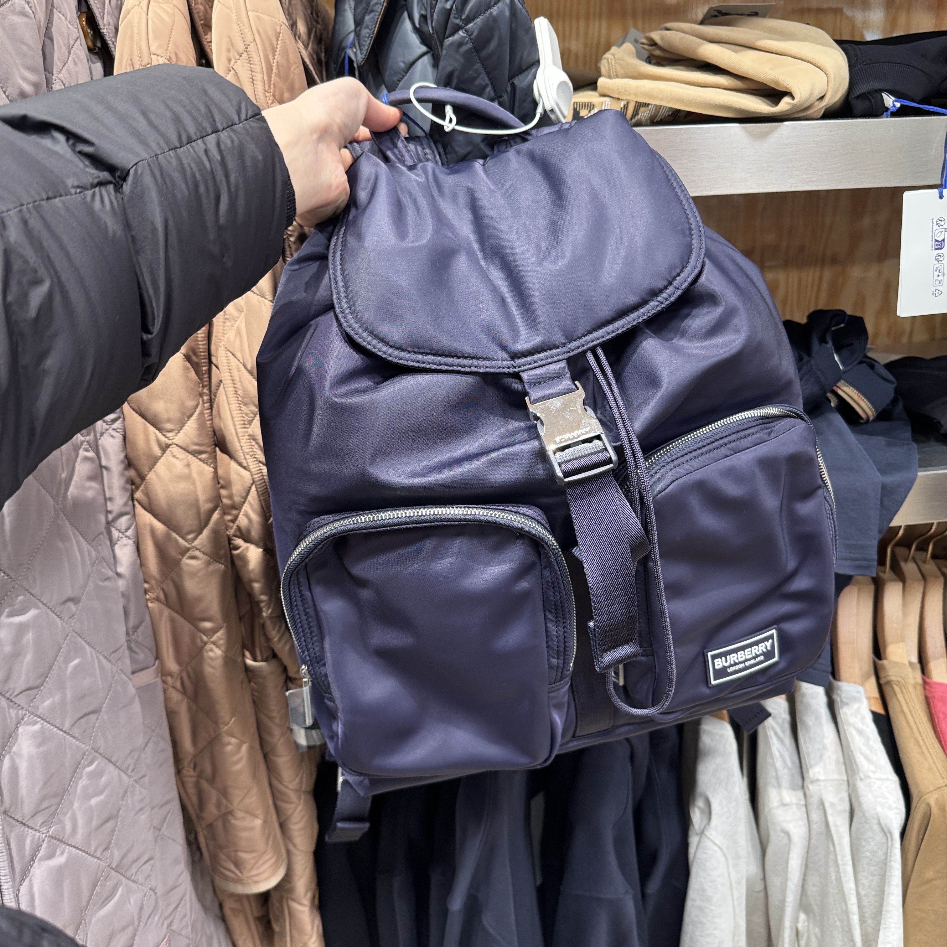 Burberry Medium Nylonn Rucksack Navy