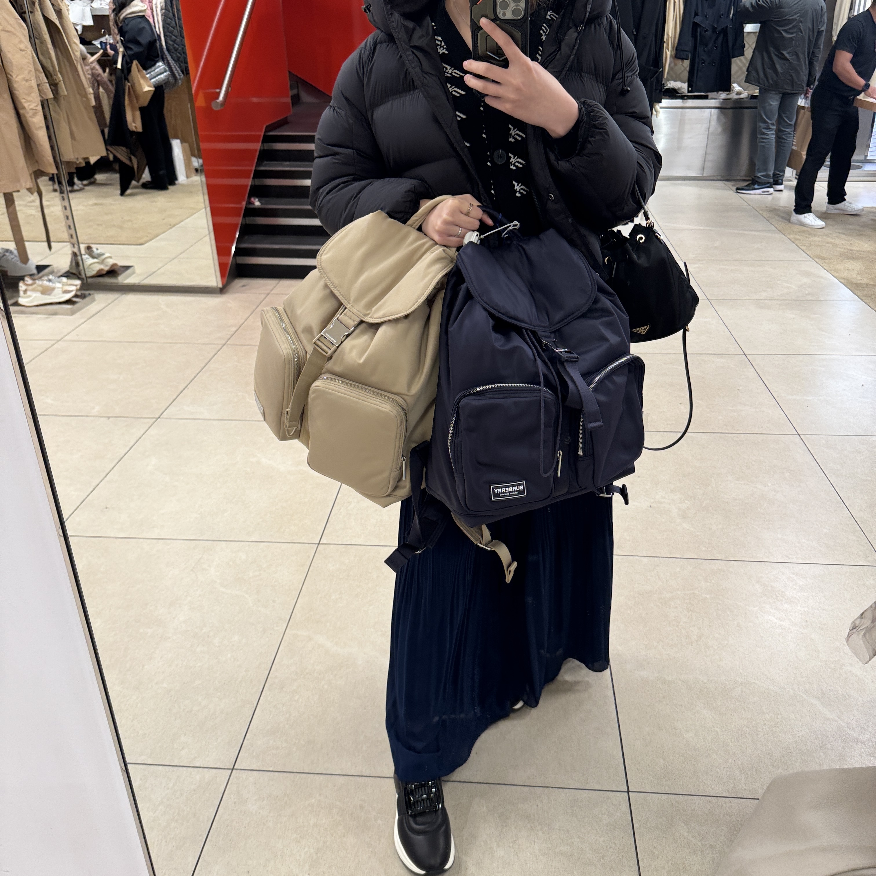 Burberry Medium Nylonn Rucksack Navy