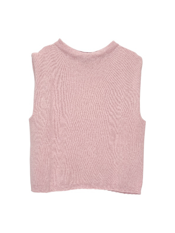 LIVIANA CONTI 寬肩羊絨背心(珊瑚粉)