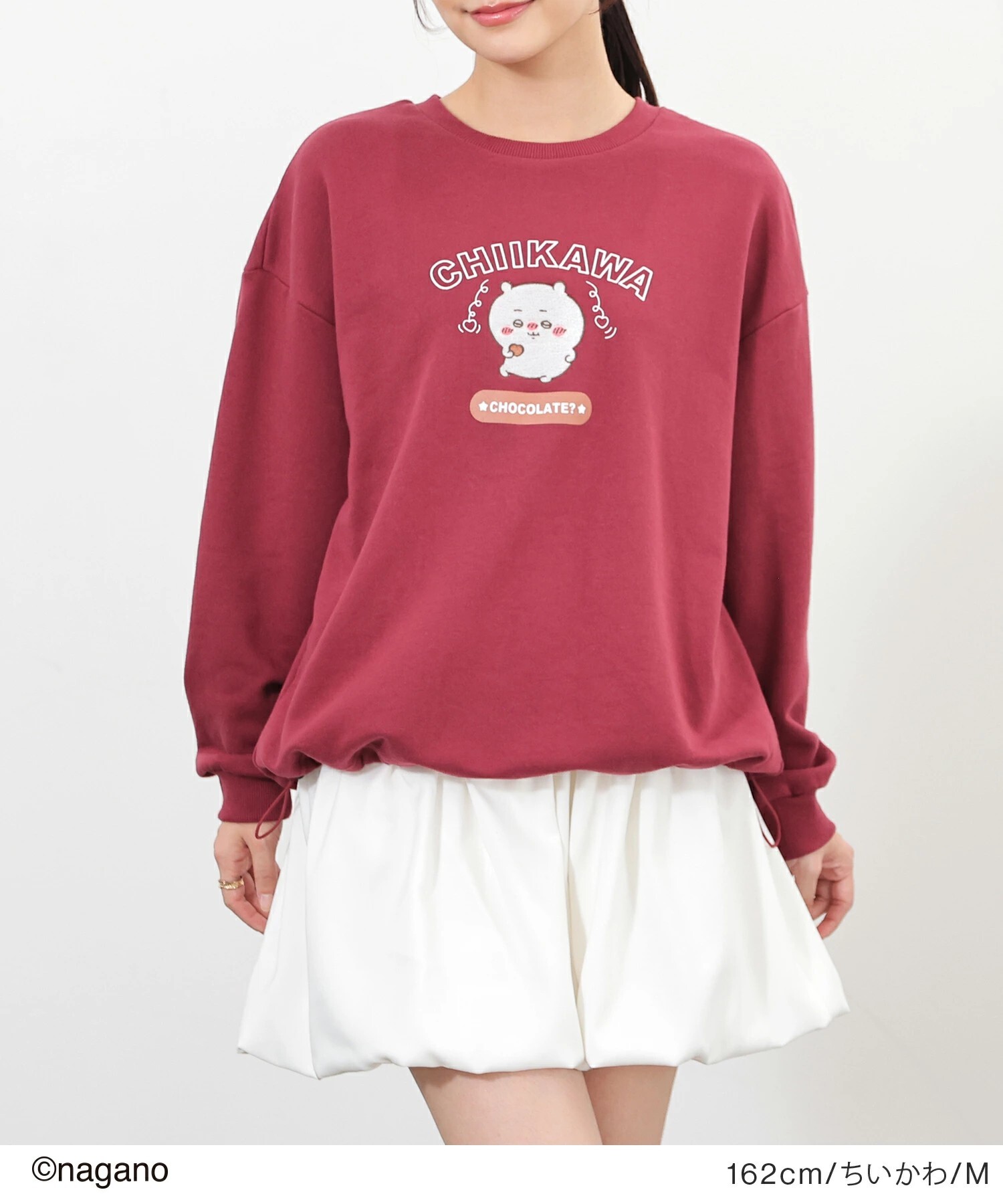 KTQ STORE ‧ 日本 Chiikawa吉伊卡哇 寬鬆版型衛衣Chiikawa角色圖案 寬鬆版型 下擺抽繩設計