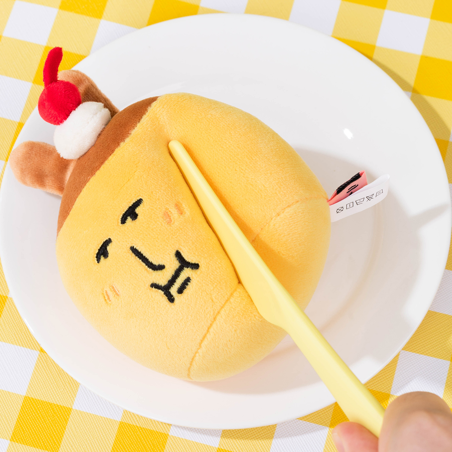 粉紅兔子布丁兔公仔吊飾