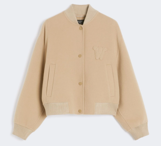 1LN0902-153 MAX MARA Wool-Blend Bomber Jacket - Camel #WE5086015106063 (C-BR-E)