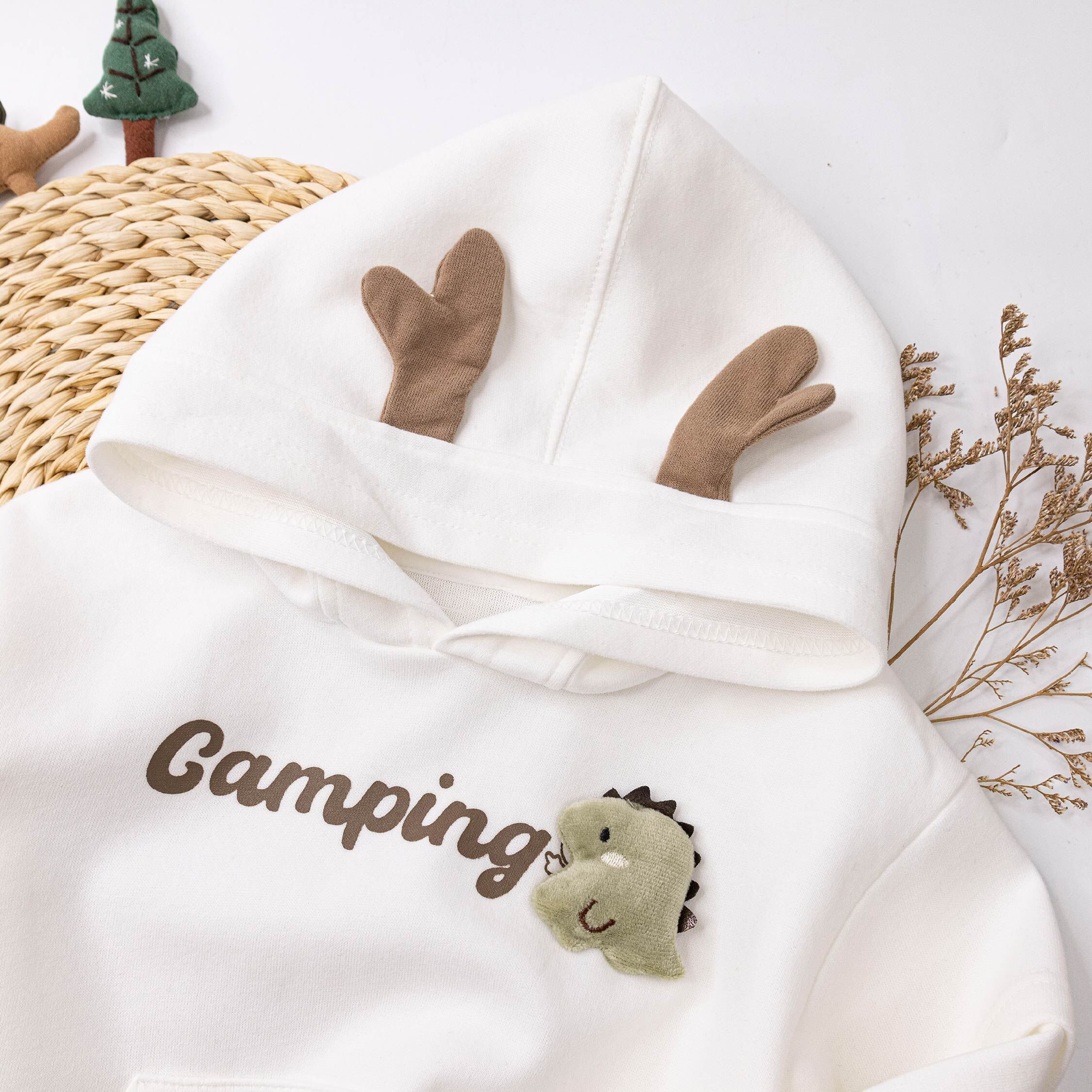 【H55584】Q萌立體恐龍連帽上衣/帽T