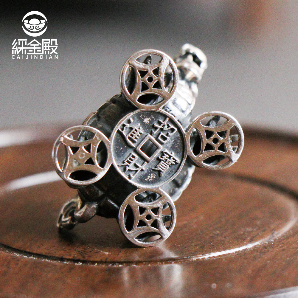 進財龍龜純銀擺件｜風水｜招財｜裝飾｜財富｜瑞獸｜富貴｜鎮宅【綵金殿】