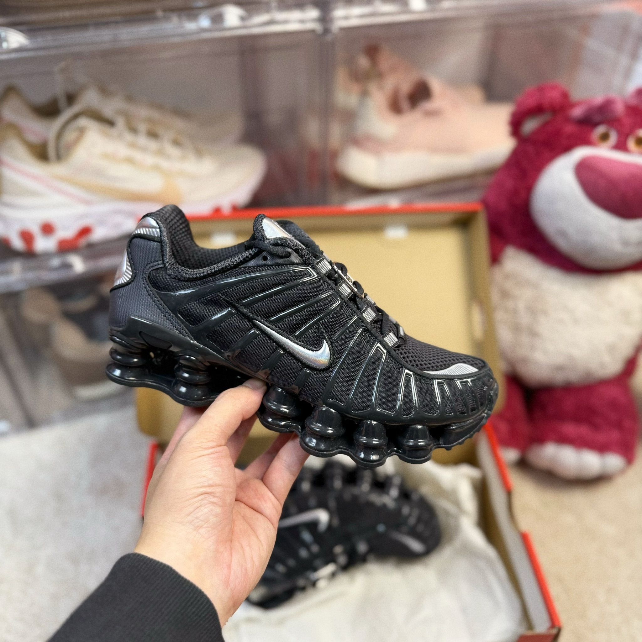 Nike Shox TL 歐洲限定 金屬銀黑 反光 黑色 全黑化 厚底 彈簧鞋 IB7704-001