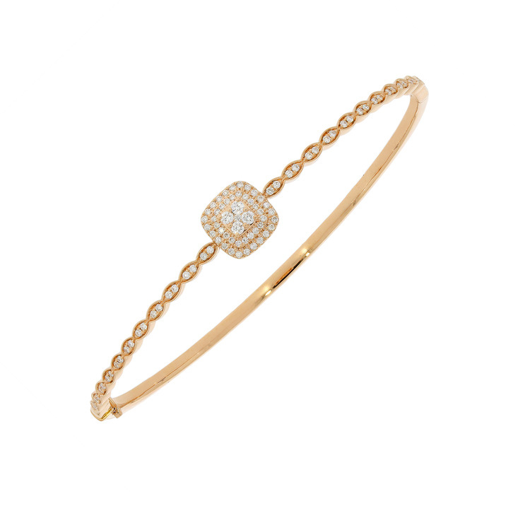 拼鑽主石手鐲（紅金／白金）