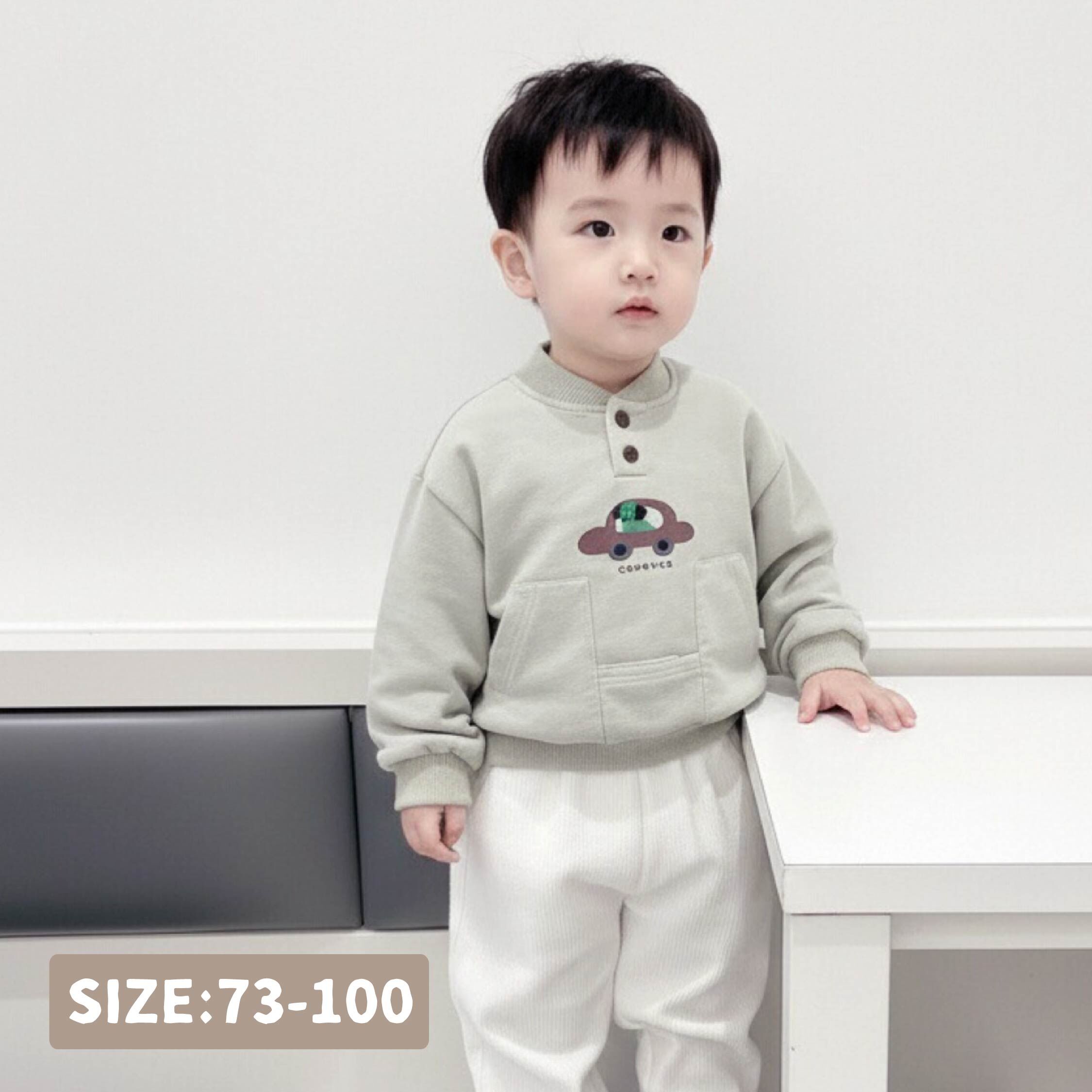 【H55364】狗狗開車造型口袋上衣