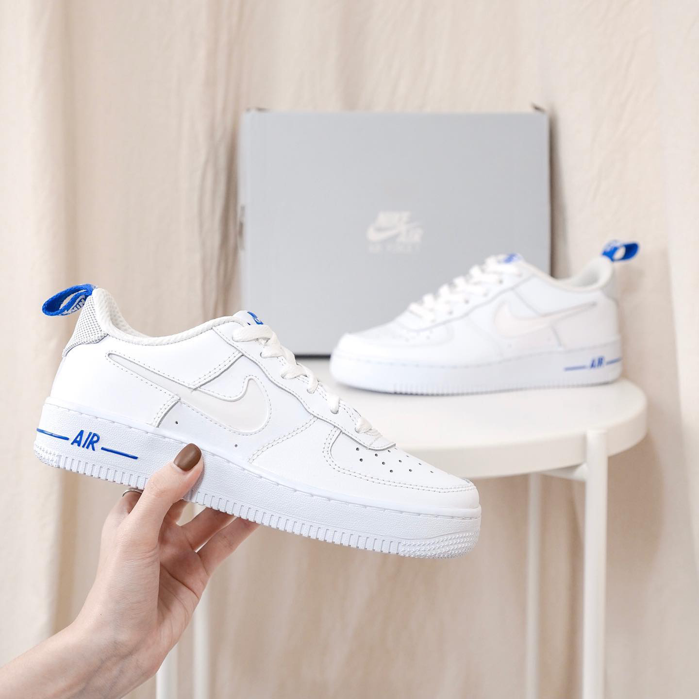 (預訂) Nike Air Force 1 Low 07 LV8 - White Racer Blue (GS)