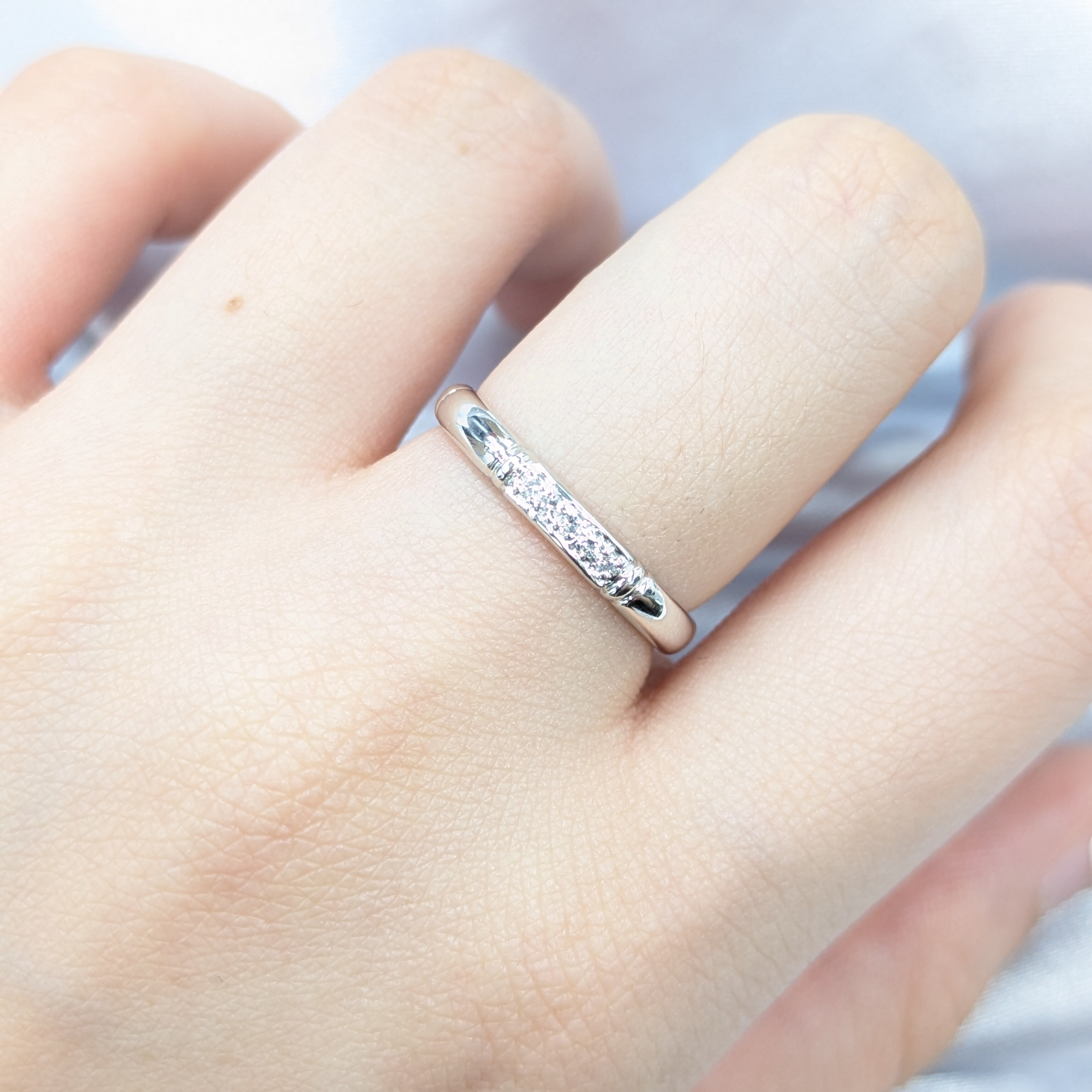 全新PT900鉑金4份鑽石戒指