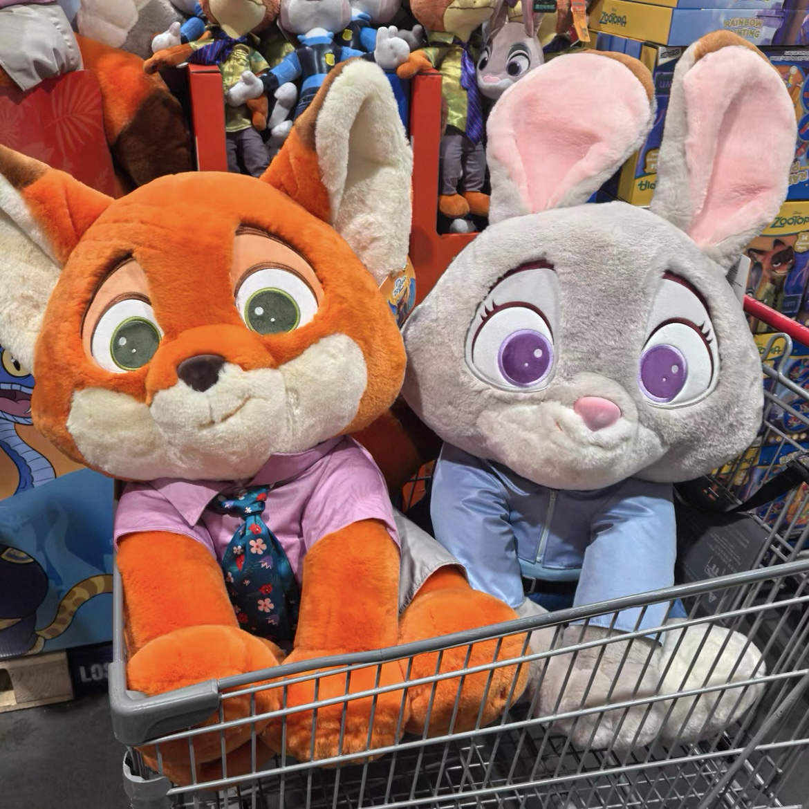 <海外好市多限定>動物方城市 迪士尼 茱蒂 尼克 豹警官 靠墊 毛絨 娃娃