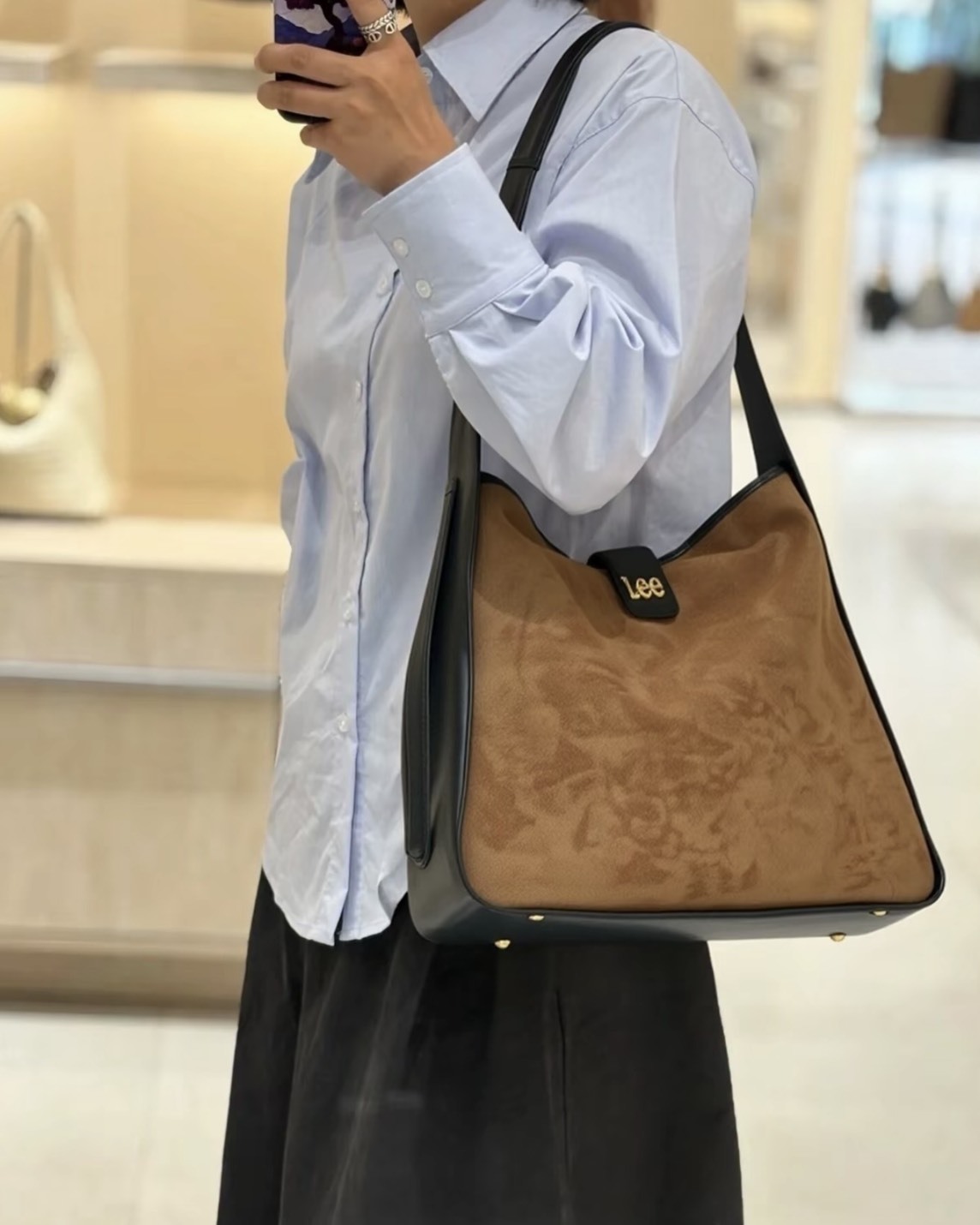 【預購】LEE 復古絨面單肩包 2色 LE250266M