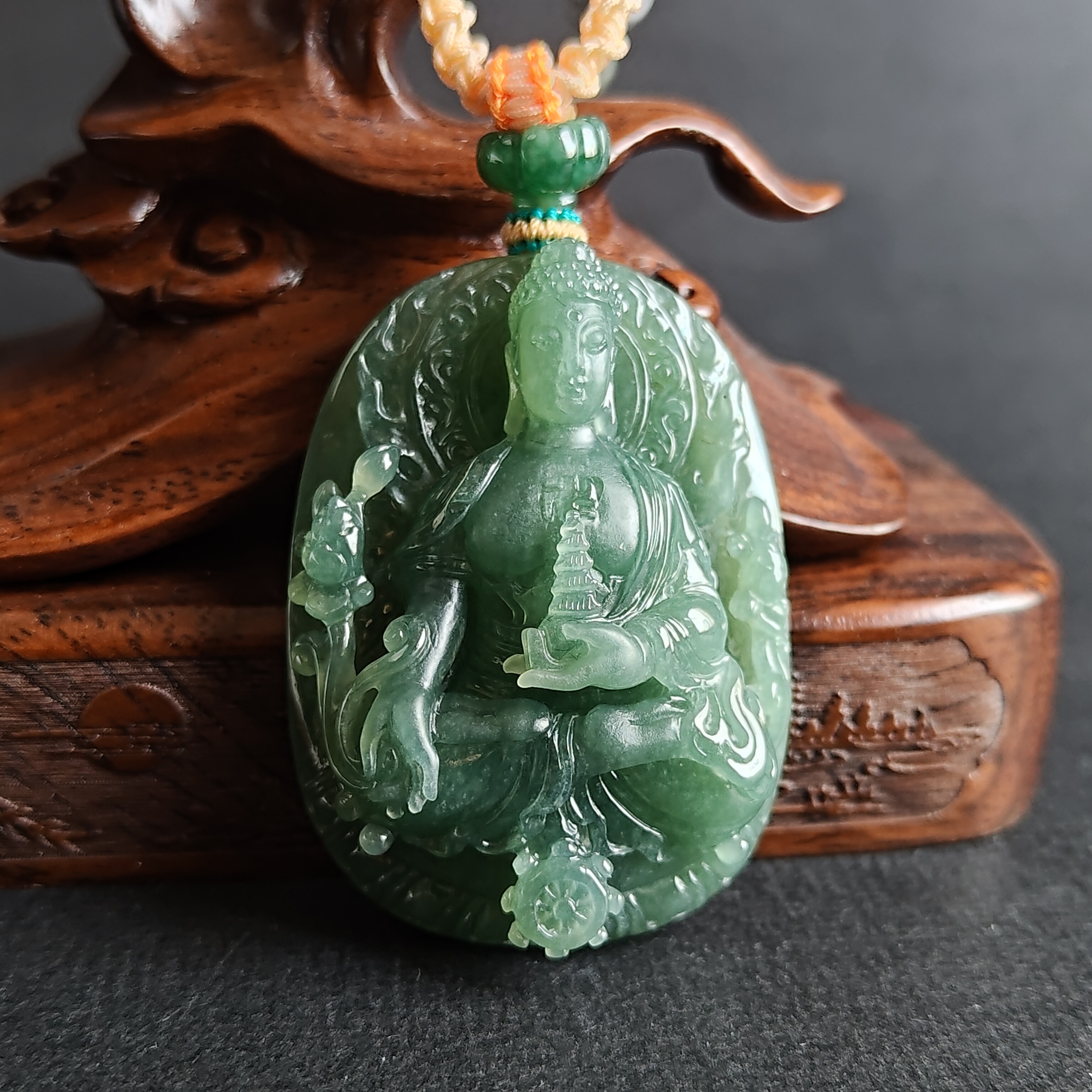 翡翠藥師佛玉牌,天然翡翠A玉, 緬甸玉, Jade, Jadeite