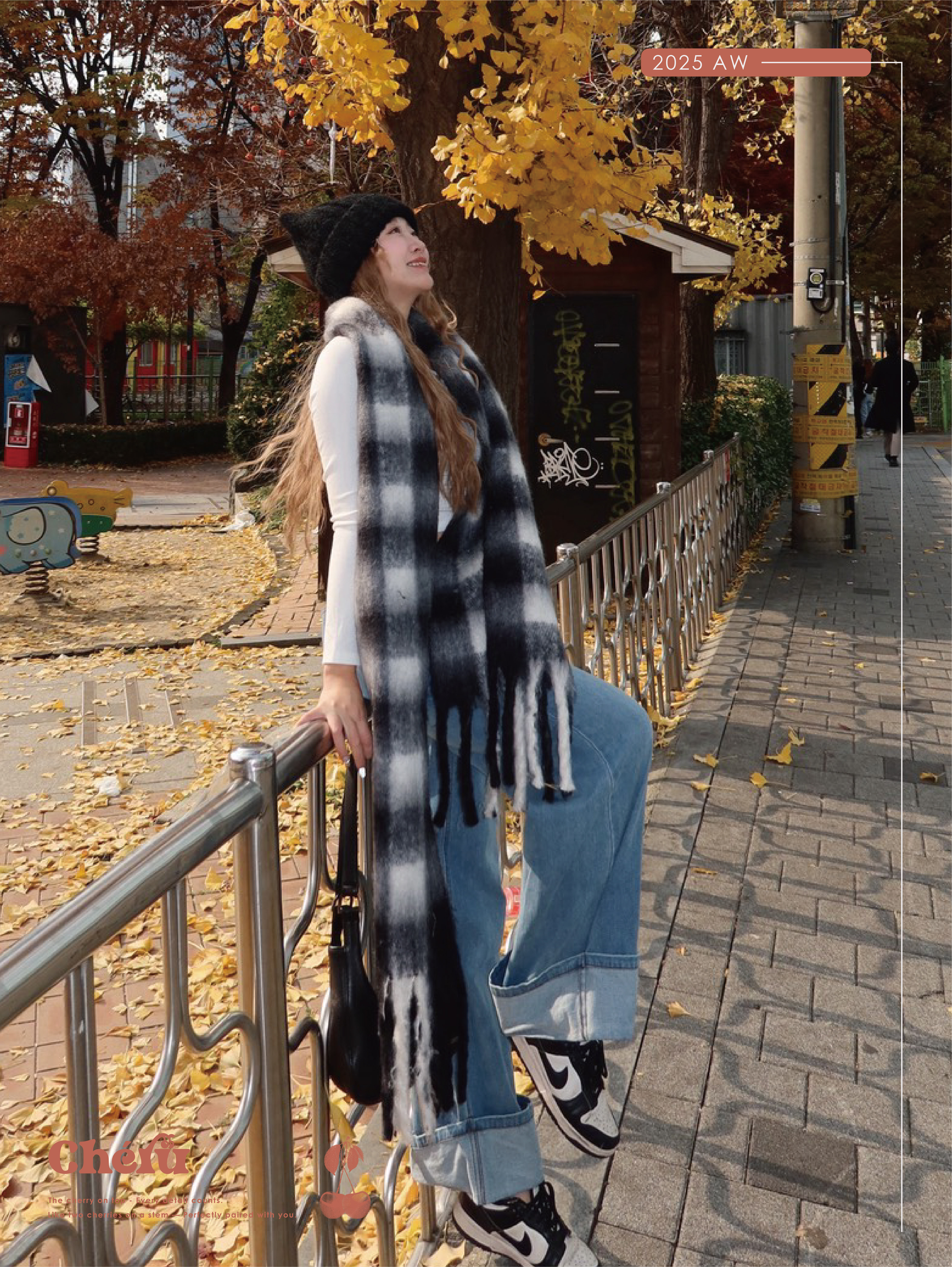 Chéru 拼色圍巾 兩色