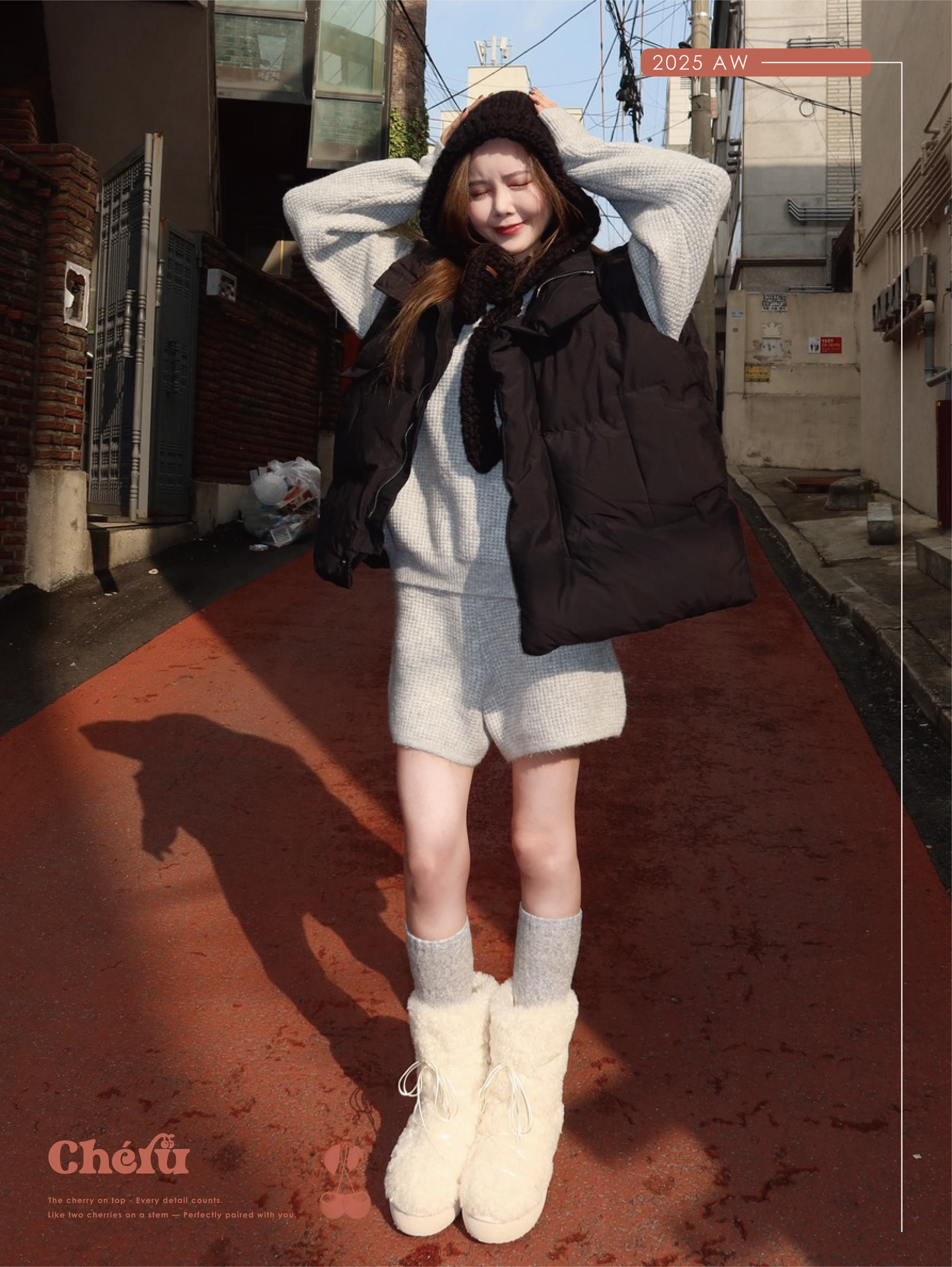 Cheru冬季疊穿必備黑羽絨背心