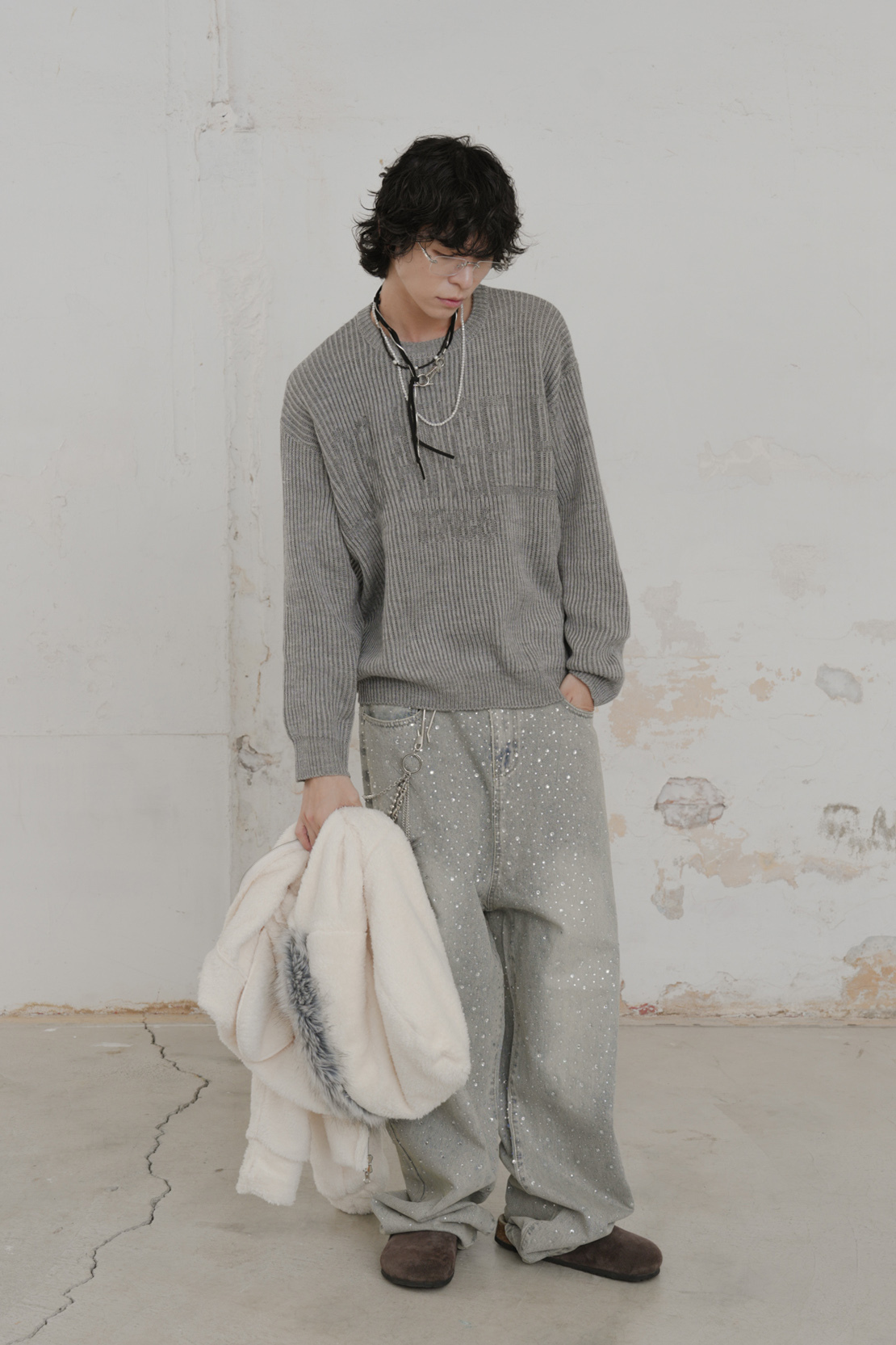 【Unisex】Shadow Los Angeles Knit Sweatshirt #毛衣