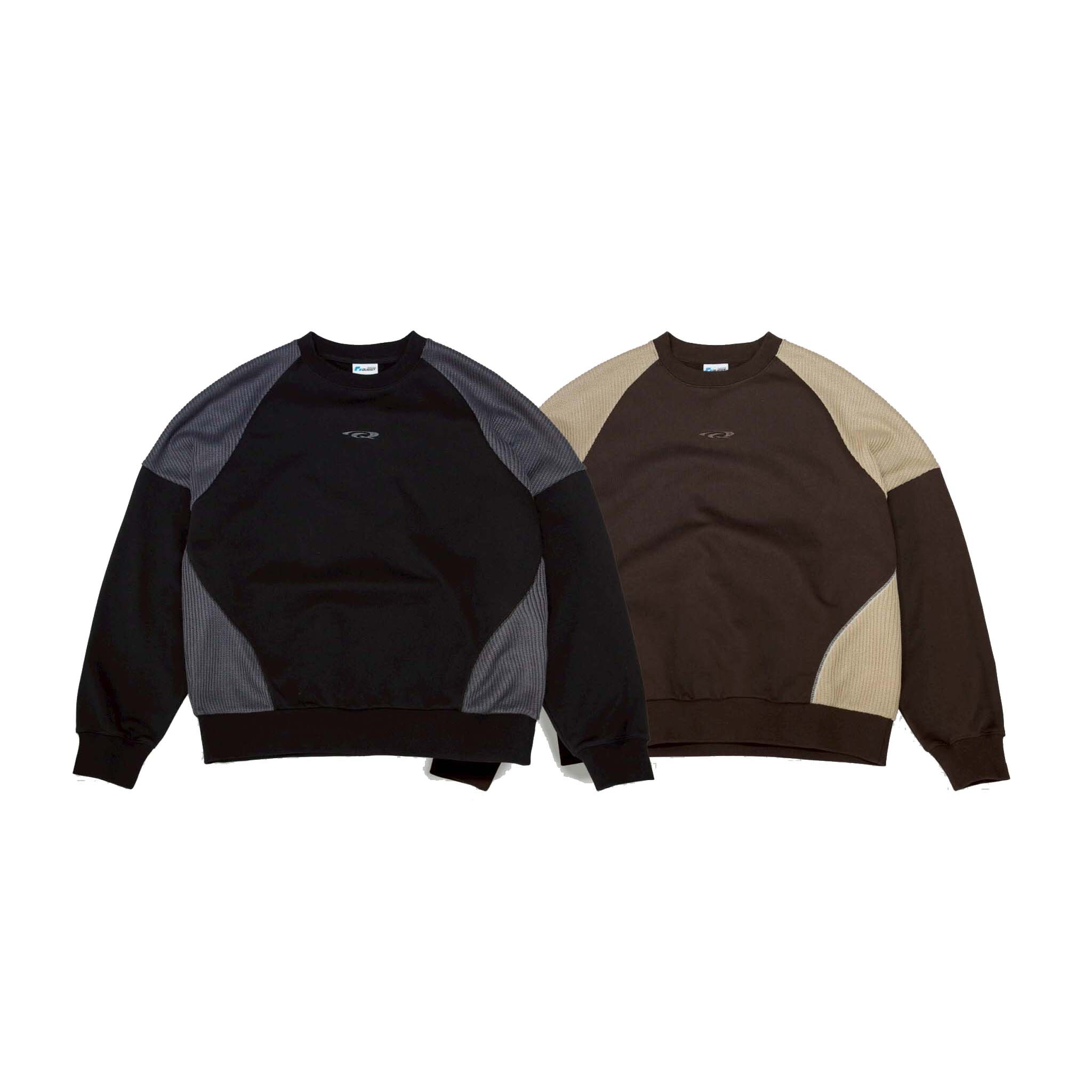 【車庫服飾】QUEST Stitch Panel Crewneck