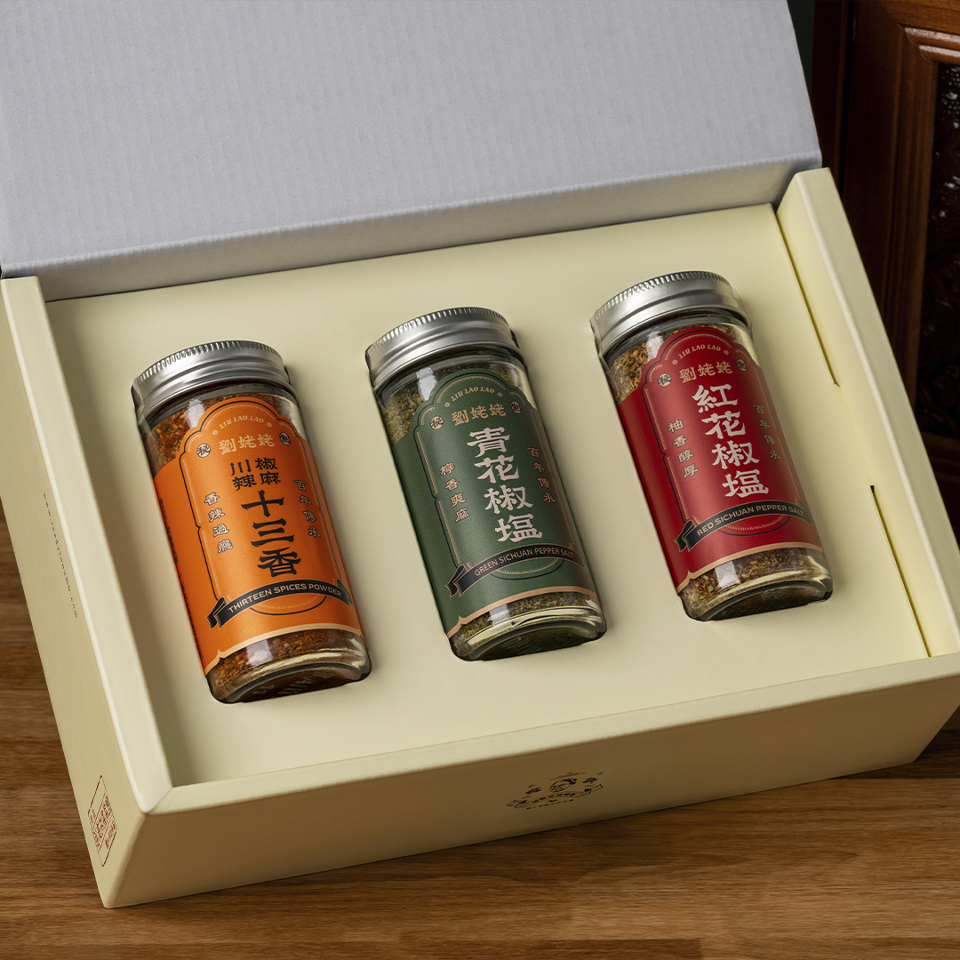 劉姥姥花椒鹽粉三入組禮盒（紅花椒鹽/青花椒鹽/川辣椒麻十三香）