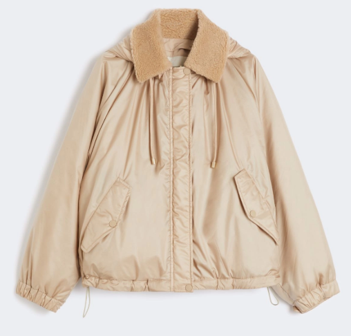 1LN0902-155 MAX MARA Reversible Water-Repellent Canvas Windbreaker - Beige #WE5486035106021 (C-BR-E)