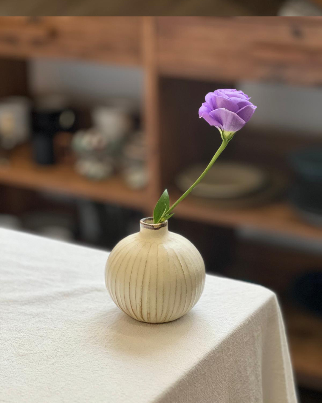 益子燒 手工陶器 圓形小花瓶｜職人 若林健吾