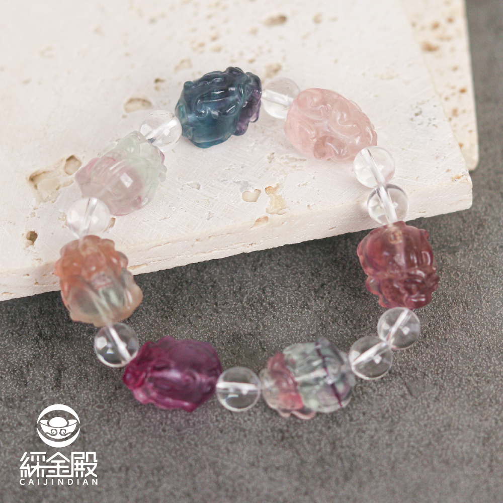 天然螢石貔貅手鍊｜平衡能量｜招財擋煞｜緩解壓力｜防小人【綵金殿】