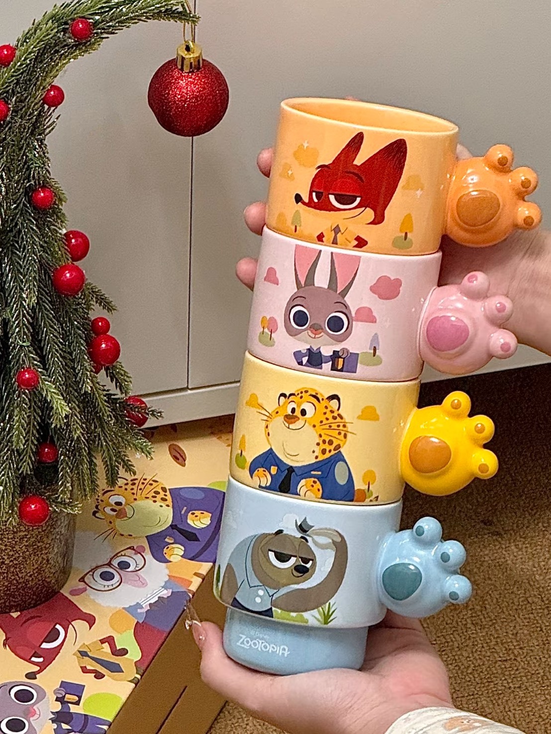 動物方城市 聯名款 陶瓷疊疊杯 4件禮盒套組