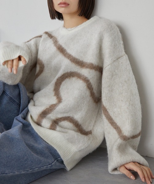 日本 Mono Mart 針織 線條 馬海毛 毛衣 四色