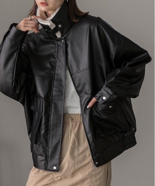 iSNEAKERS｜MOMO MART 毛絨立領皮外套