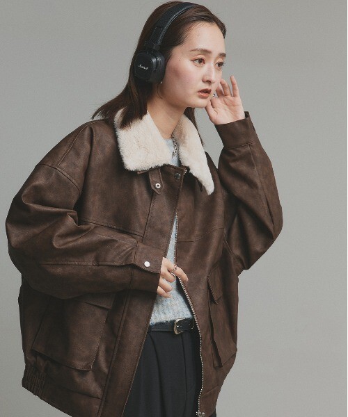 iSNEAKERS｜MOMO MART 毛絨立領皮外套