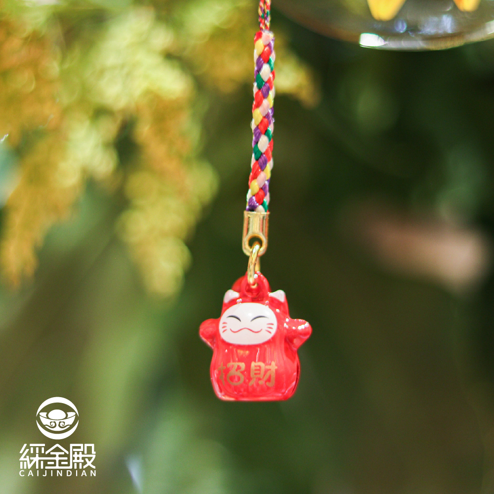 紅色招財貓鈴鐺吊飾-招財進寶｜掛件｜好運｜招財｜吉祥物｜無病息災【綵金殿】