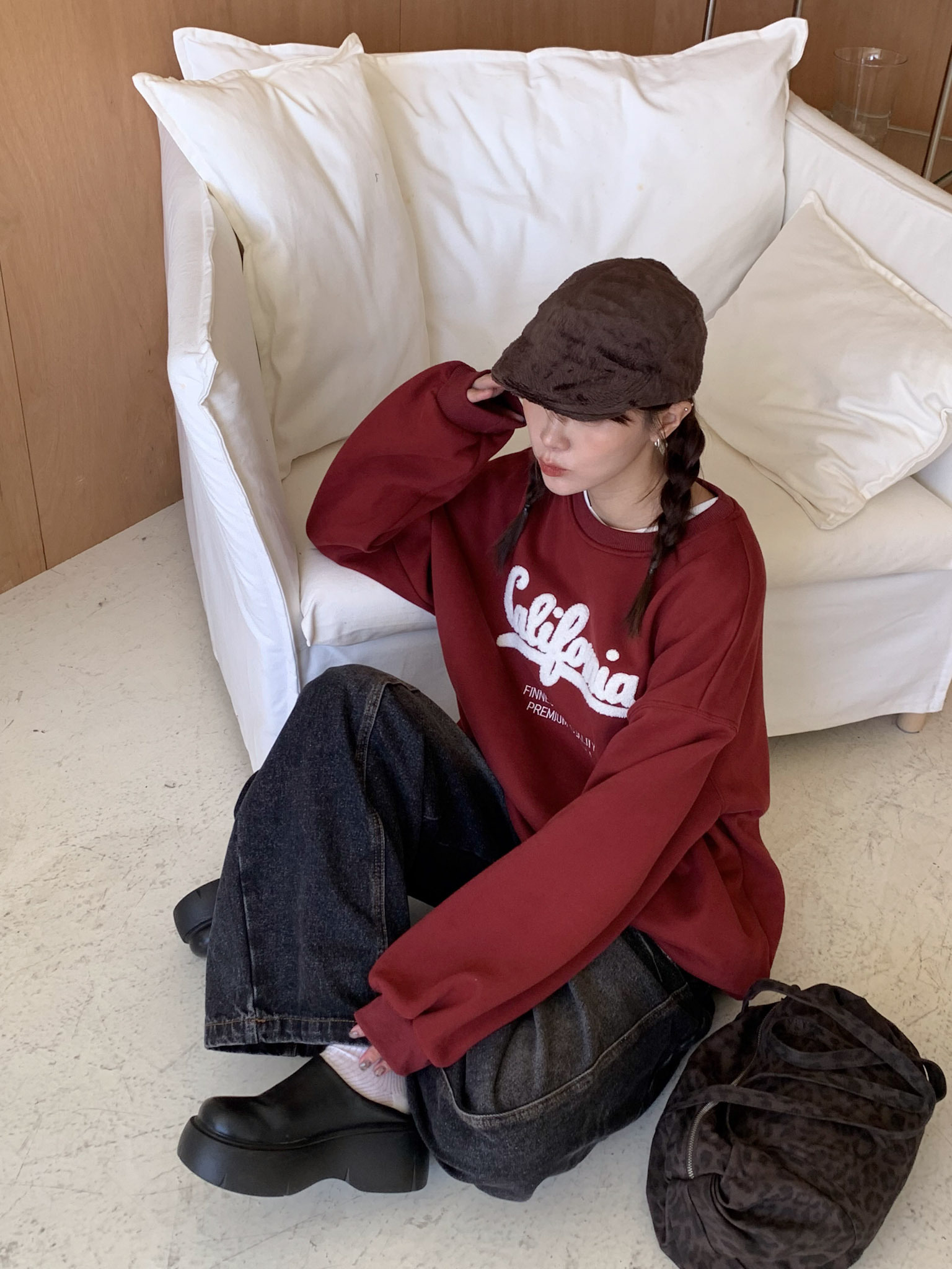 ISA_Cal Bear絨感 落肩寬鬆厚磅大學TEE_51156