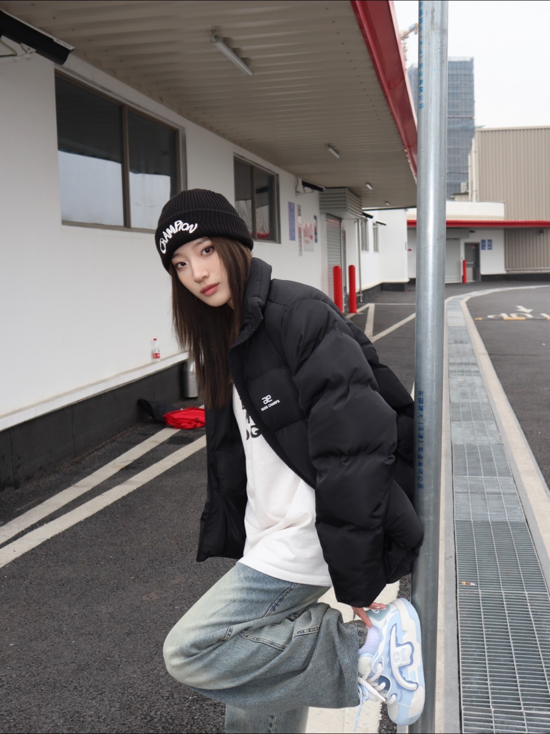 CHAMPION SS24 可愛 小標 毛帽