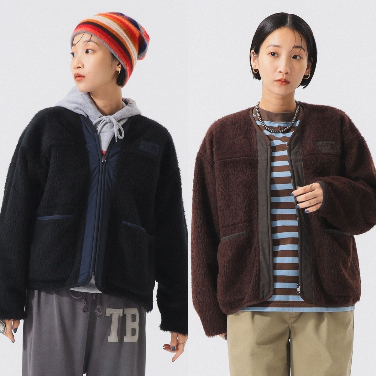 限時特價預購┃日本 TNF 紫標 x BEAMS BOY fleece cardigan 聯名 毛毛 毛絨 外套