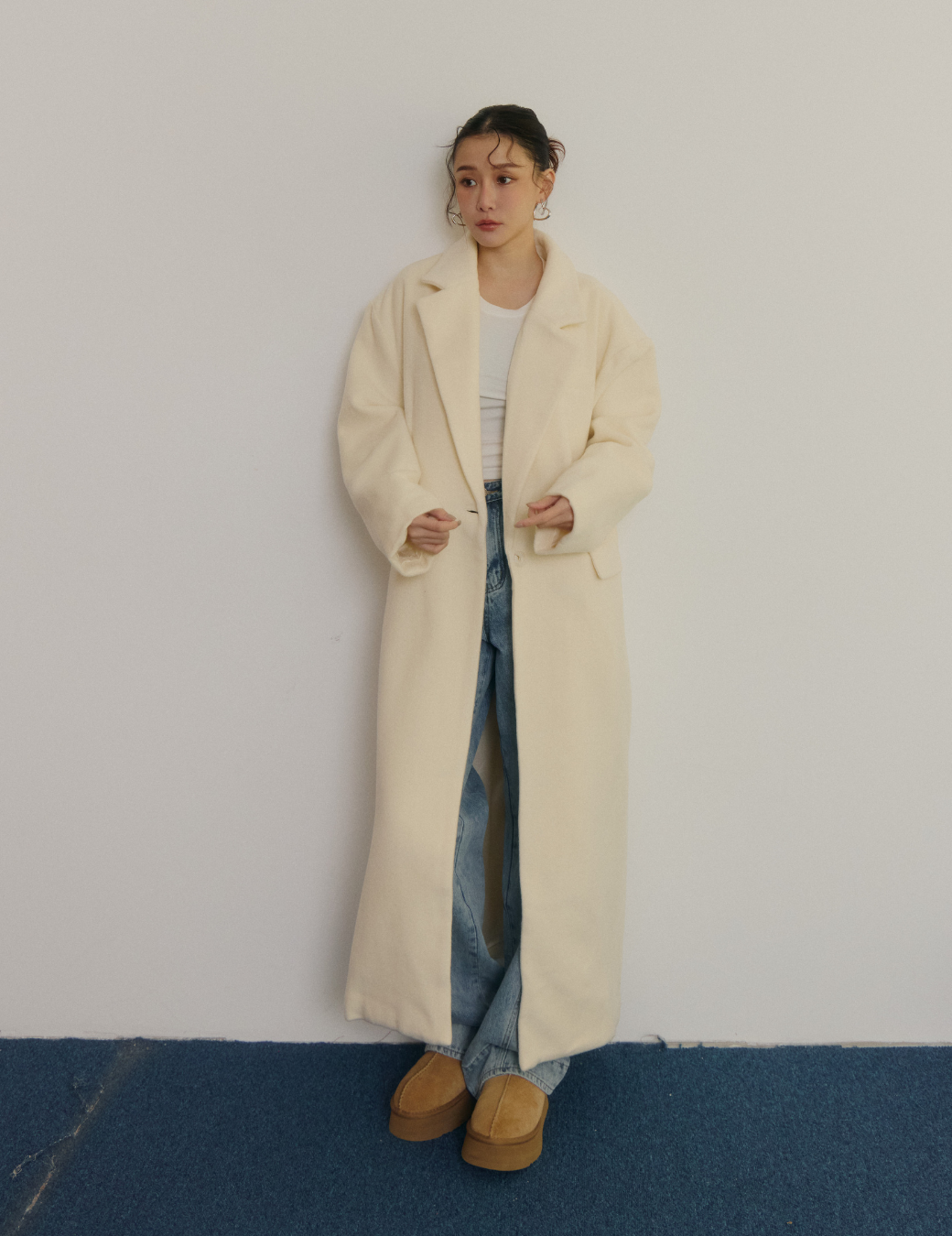 純羊毛西裝長版大衣（2尺寸）