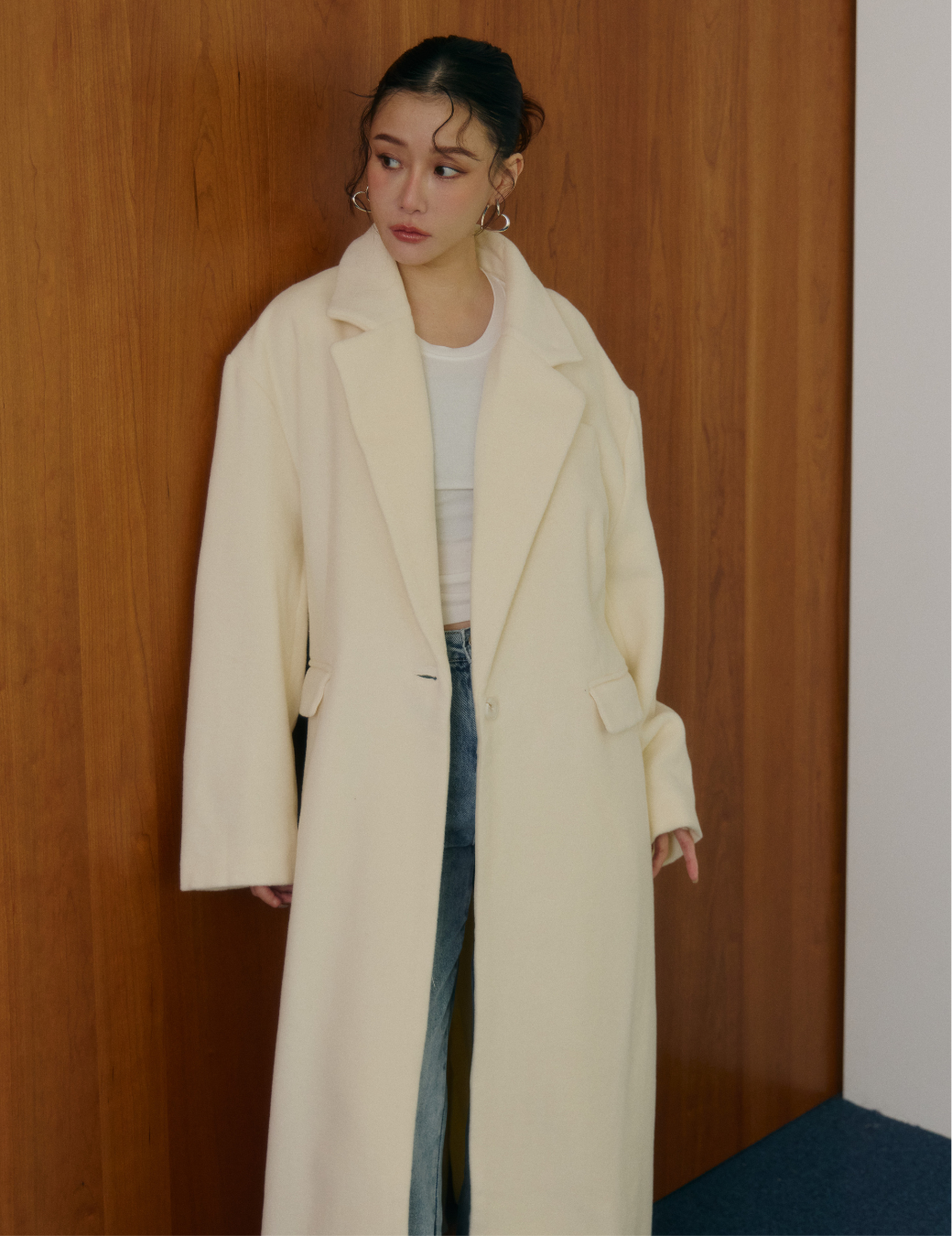 純羊毛西裝長版大衣（2尺寸）