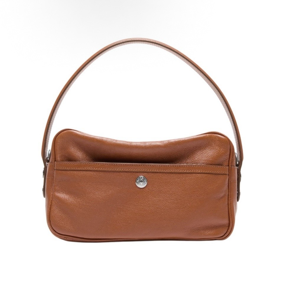 【代購】Acne Studios Camero 小號手提包｜干邑棕｜徽標吊飾 × 小牛皮肩背／手提包（女款）