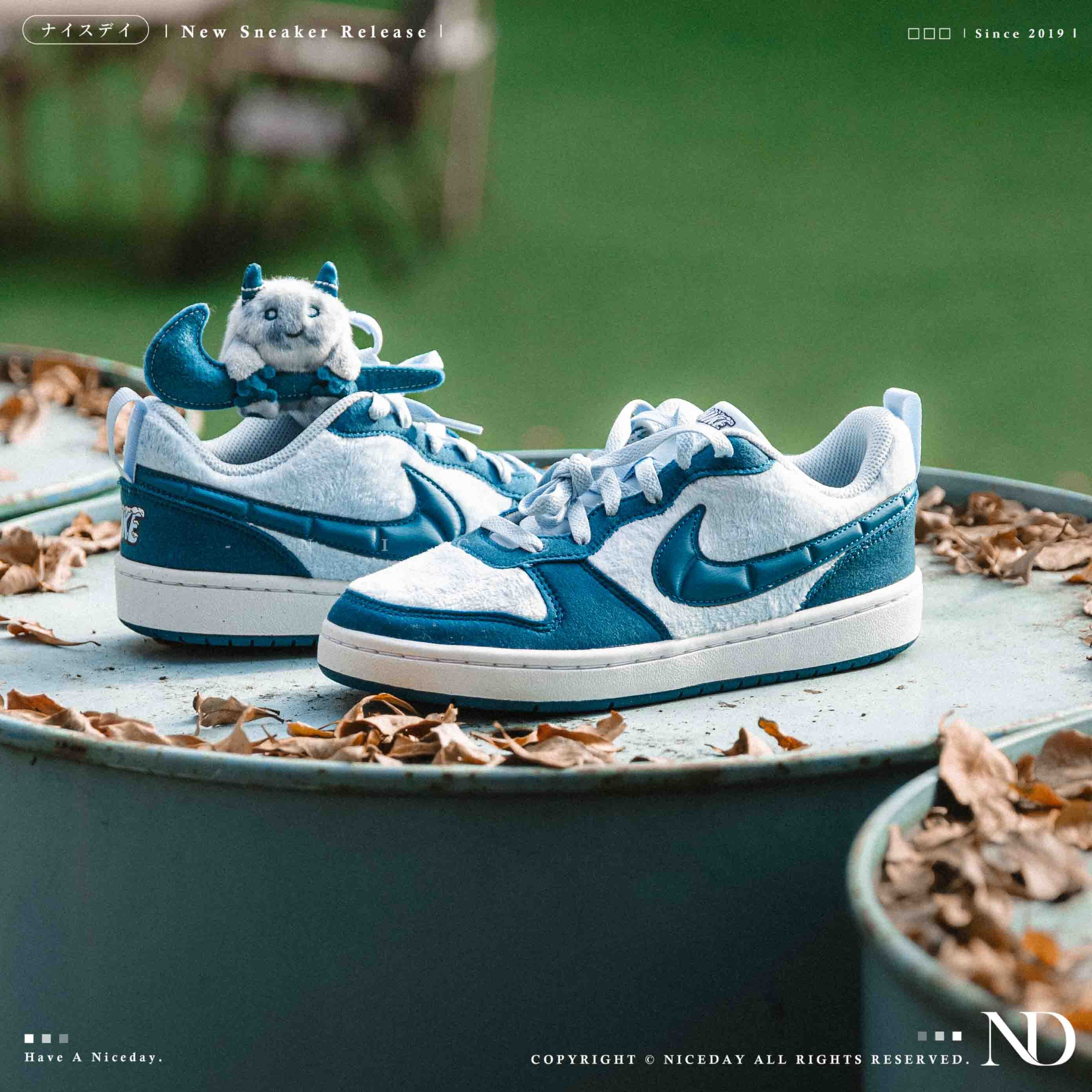 NICEDAY Nike Court Borough Low 藍毛 絨毛怪 雪怪 雪寶 絨毛 精靈 大童 IM7167-441