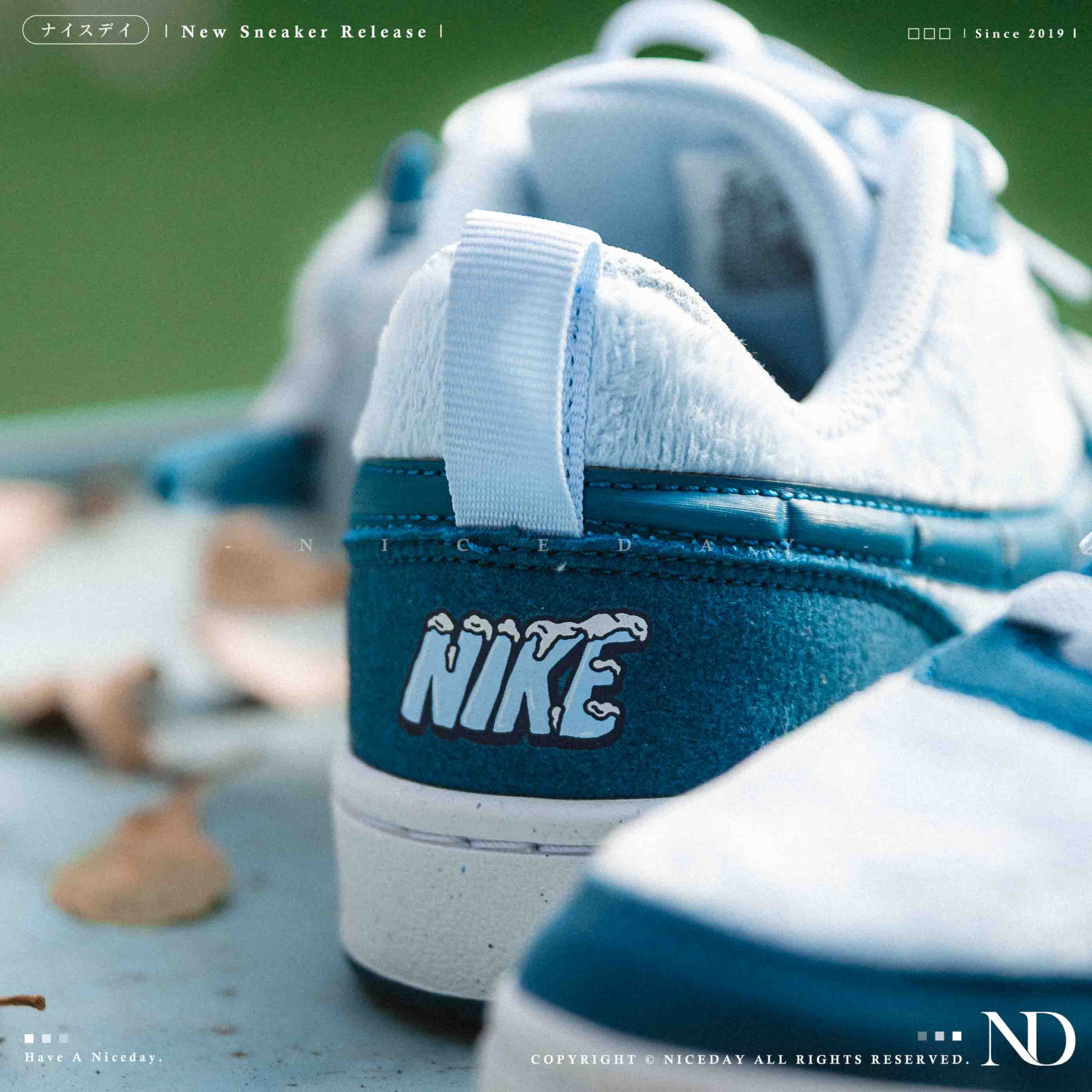 NICEDAY Nike Court Borough Low 藍毛 絨毛怪 雪怪 雪寶 絨毛 精靈 大童 IM7167-441