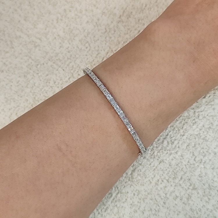 祖母綠切割鑽石手鐲