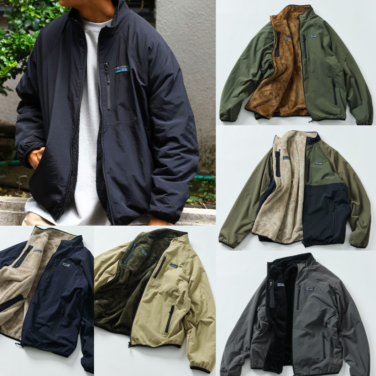 限時折扣預購，預計2026年1月中旬出貨┃FREAK'S STORE 寬鬆 尼龍 抓絨 雙面穿 夾克 外套