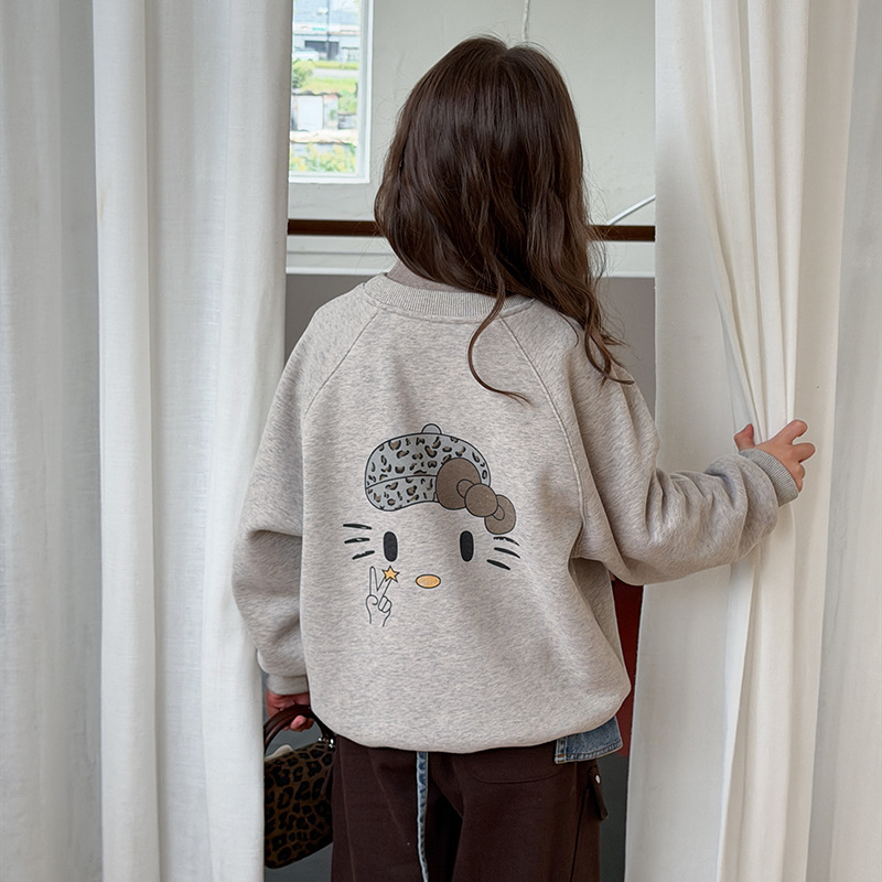 【加絨款】灰色KT 女孩款大學T 90-170cm