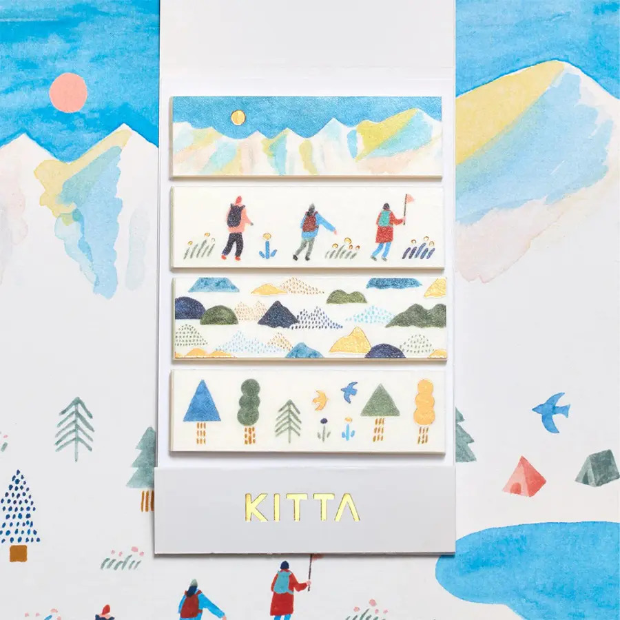 復刻 KITTA 和紙膠帶 箔壓款 銅箔 山 隨身攜帶和紙膠帶｜KING JIM 日本