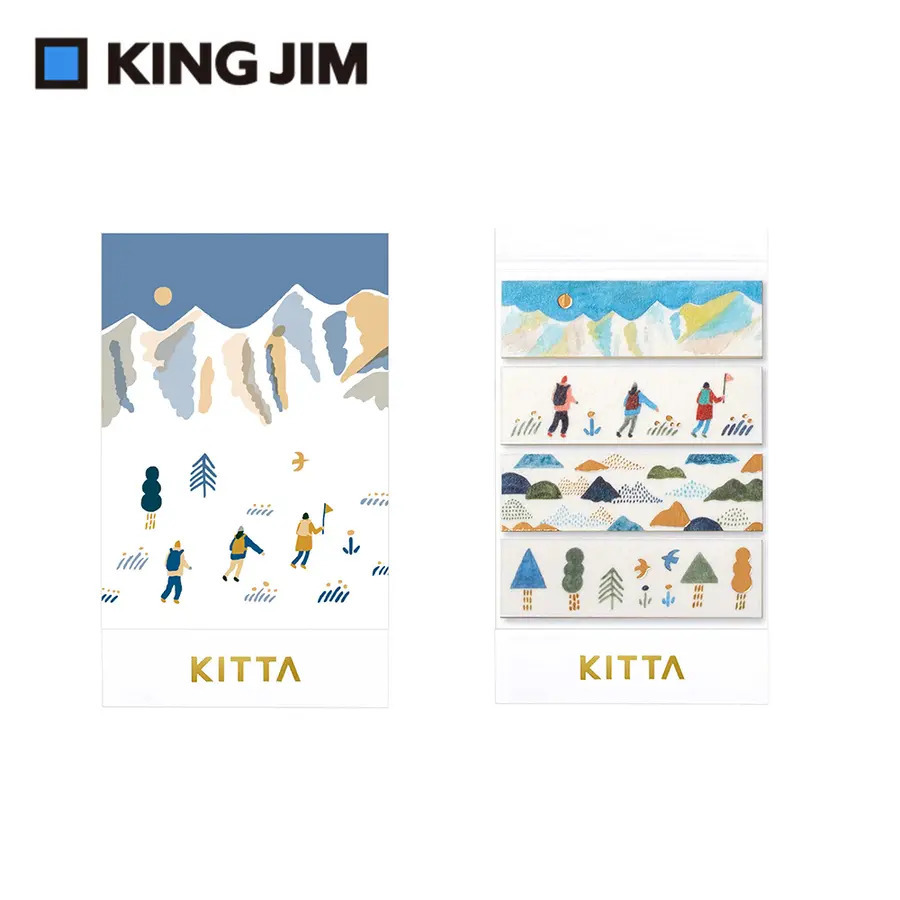 復刻 KITTA 和紙膠帶 箔壓款 銅箔 山 隨身攜帶和紙膠帶｜KING JIM 日本