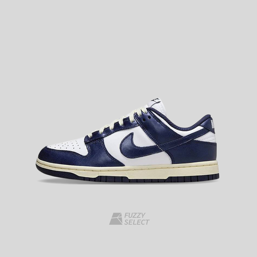 【逢甲FUZZY】W Nike Dunk Low "Vintage Navy" 奶油底 亮皮 海軍藍 FN7197-100