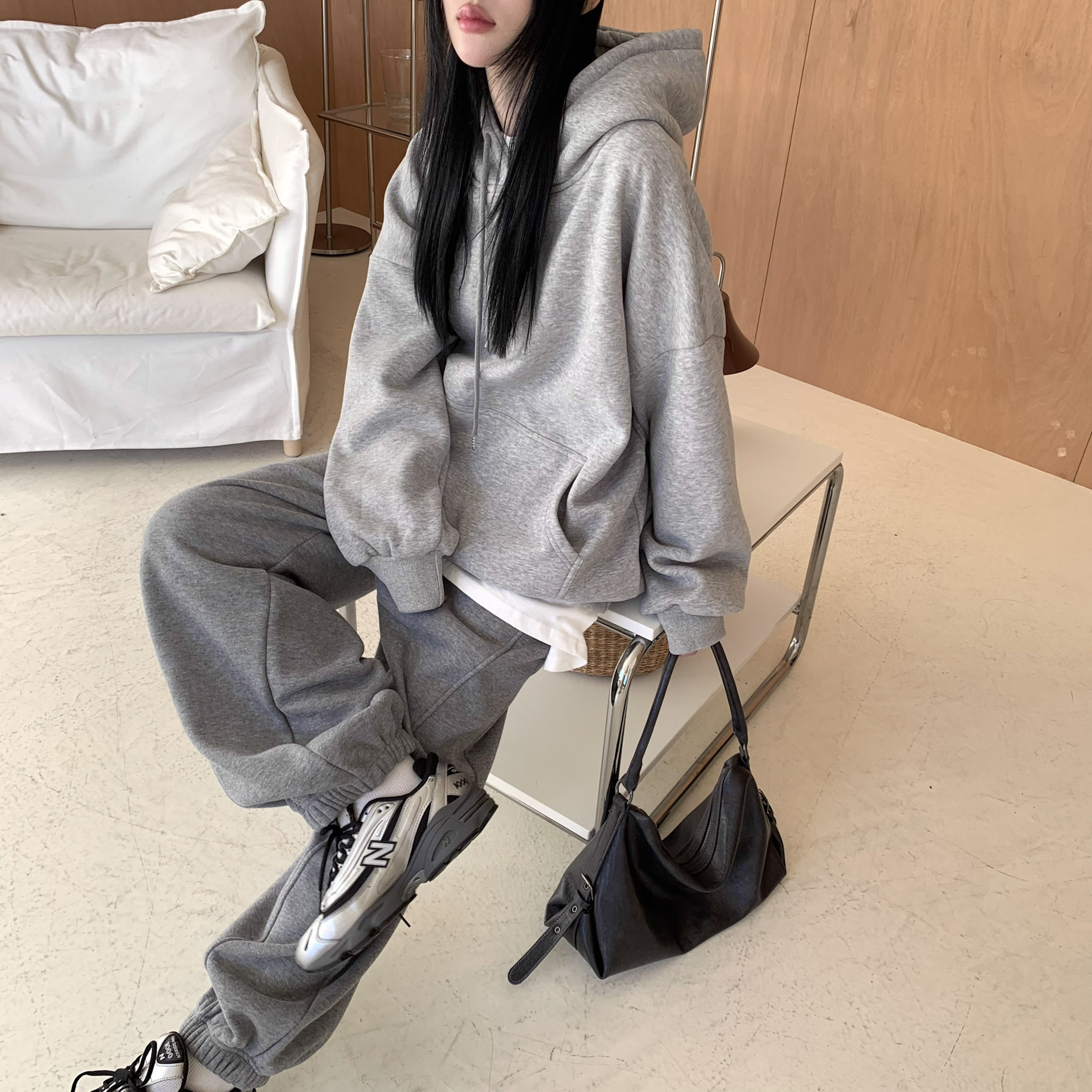 ISA_BASIC NEEDS oversized刷絨帽TEE_51128