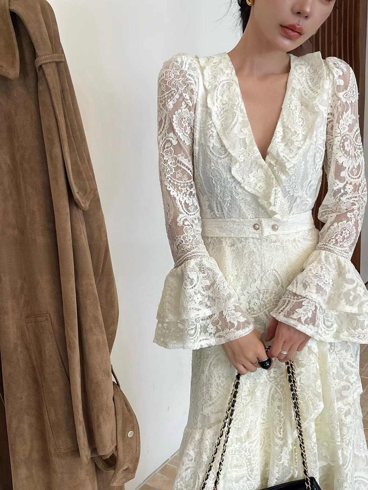 氣場滿分 質感蕾絲長洋裝