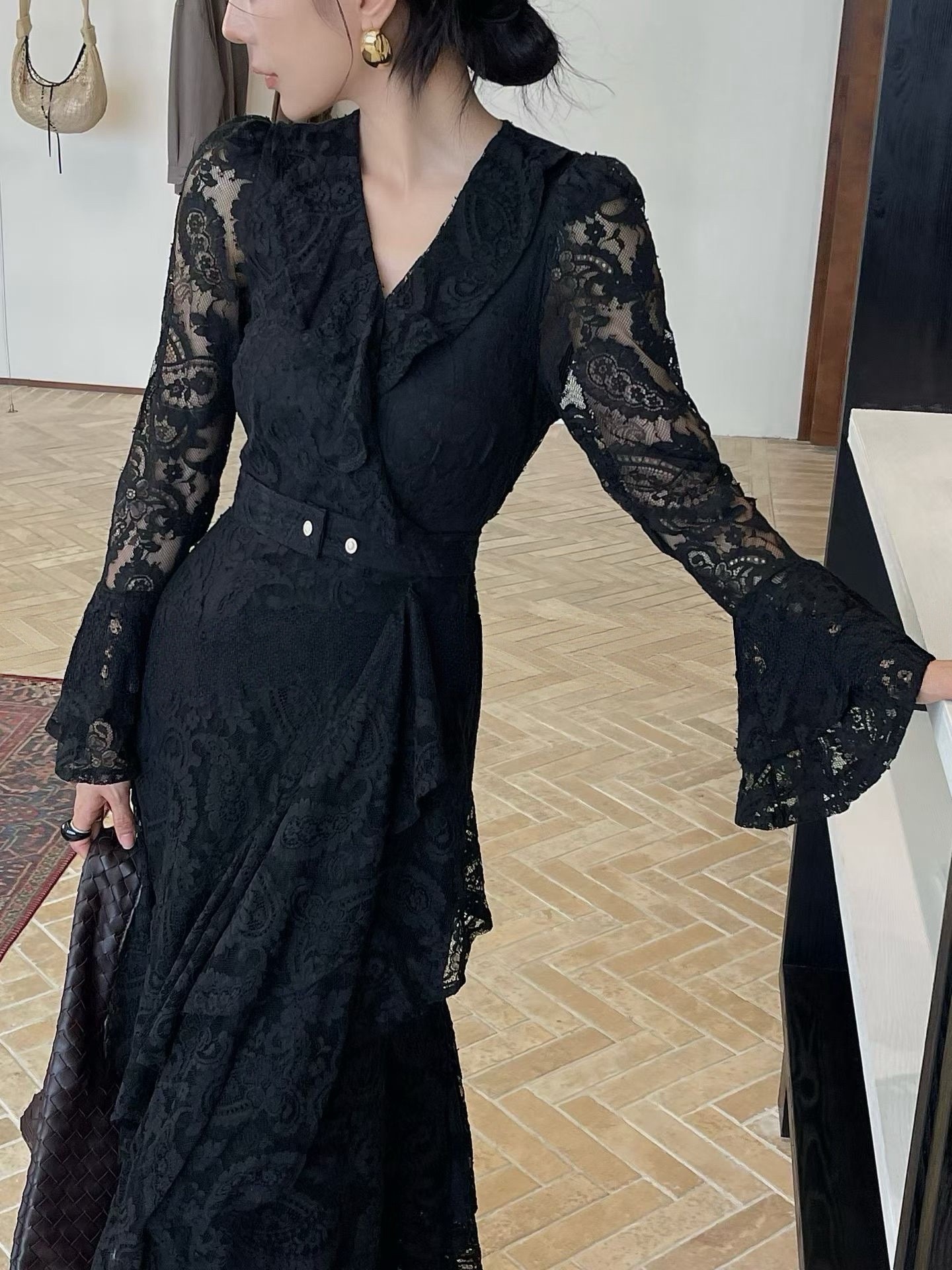 氣場滿分 質感蕾絲長洋裝