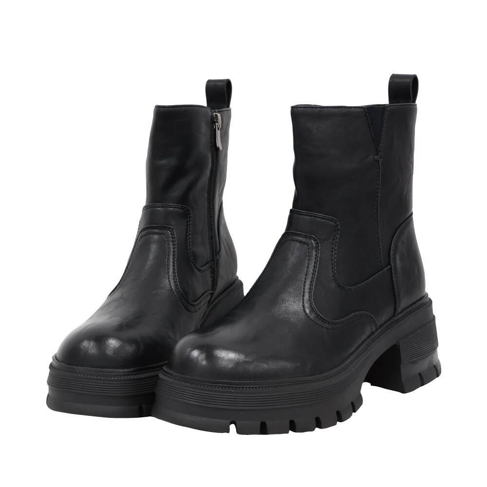 個性拼接厚底短靴 -2色