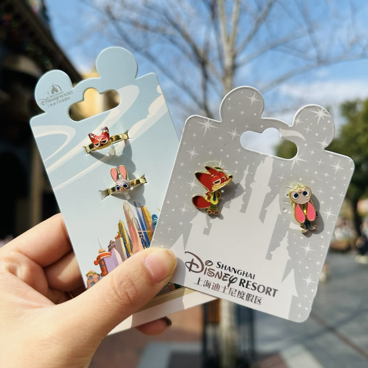 <上海迪士尼限定>動物方城市 迪士尼 茱蒂 尼克 對戒 戒指 耳釘 飾品